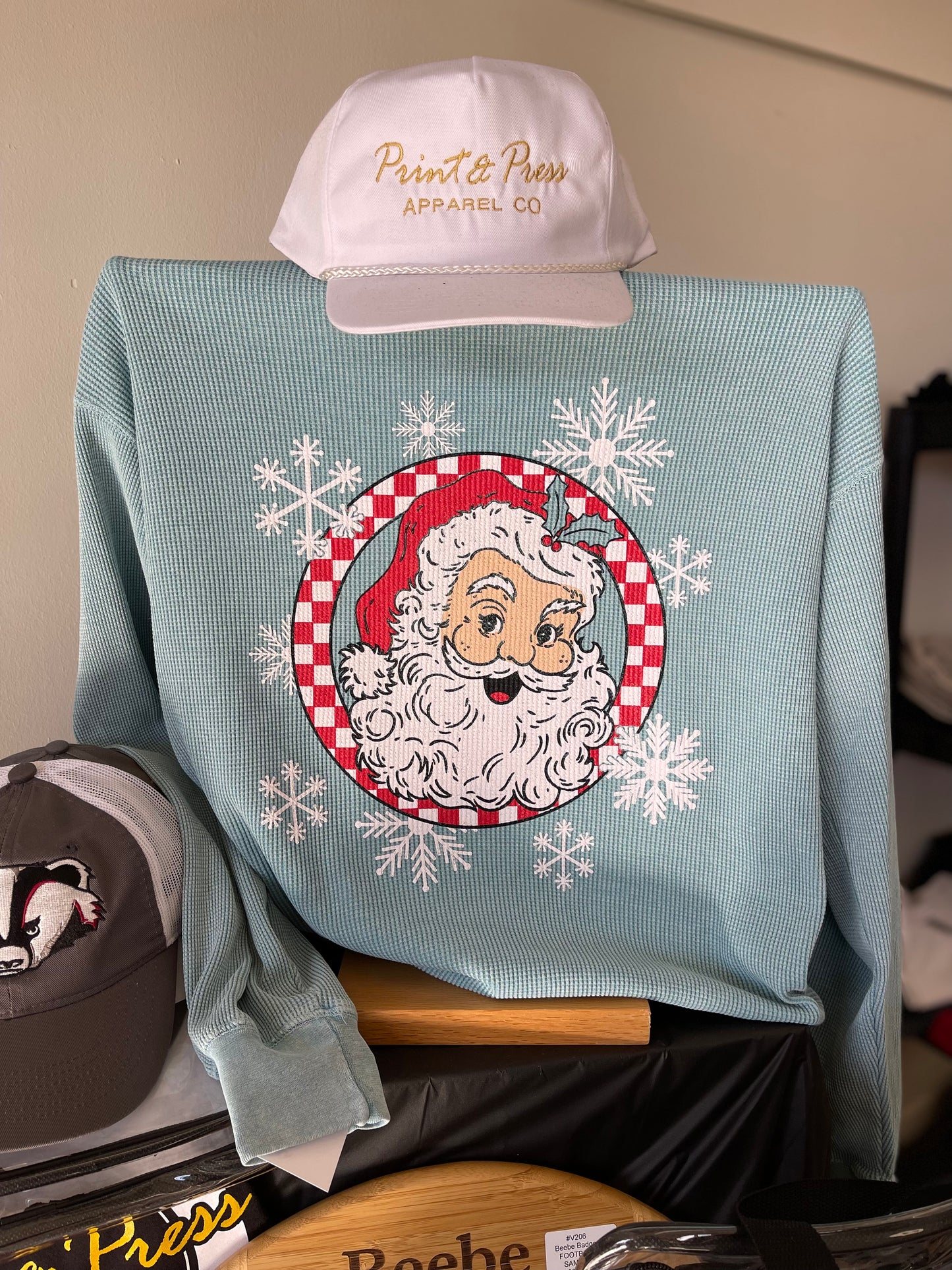 Santa Waffle Crew Sweatshirt