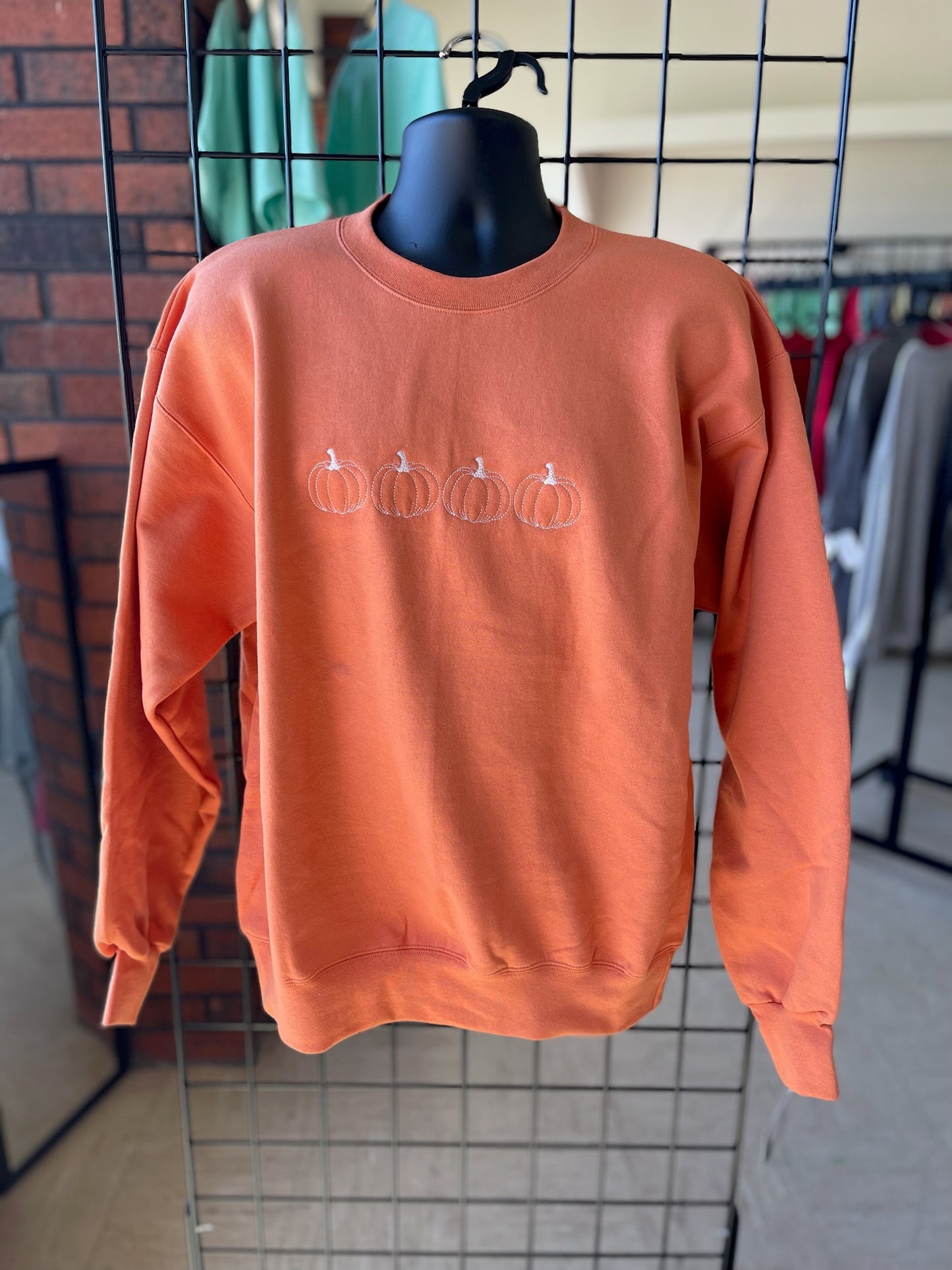 Embroidered Pumpkin Sweatshirt