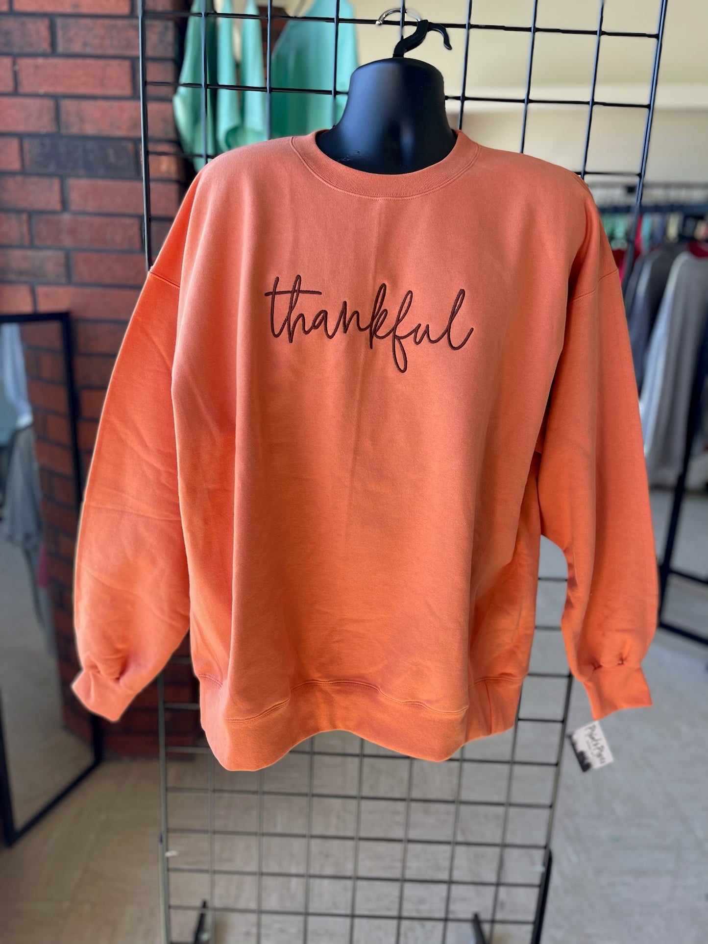 Embroidered Thankful Sweatshirt
