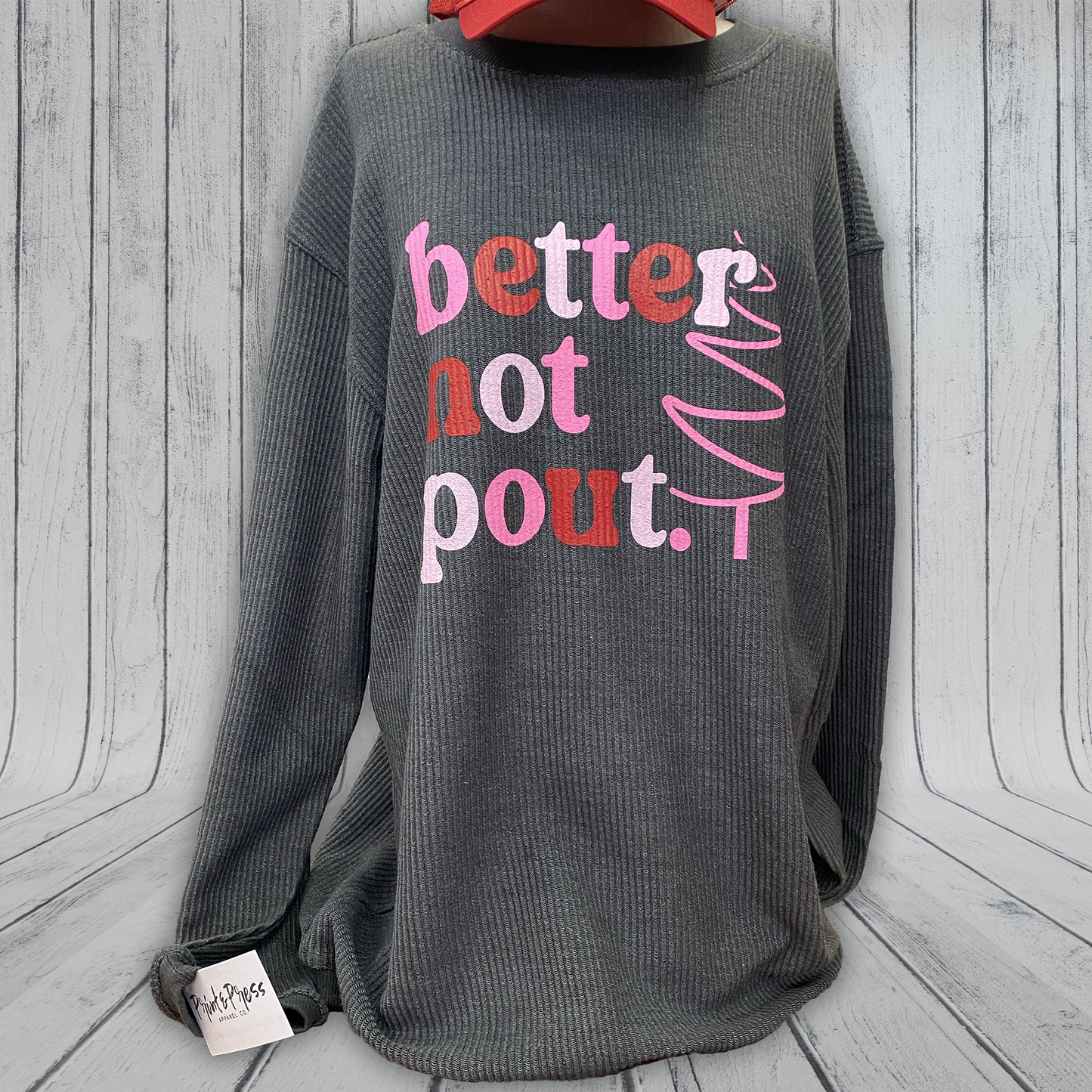 Better Not Pout-Washed Cord Crew