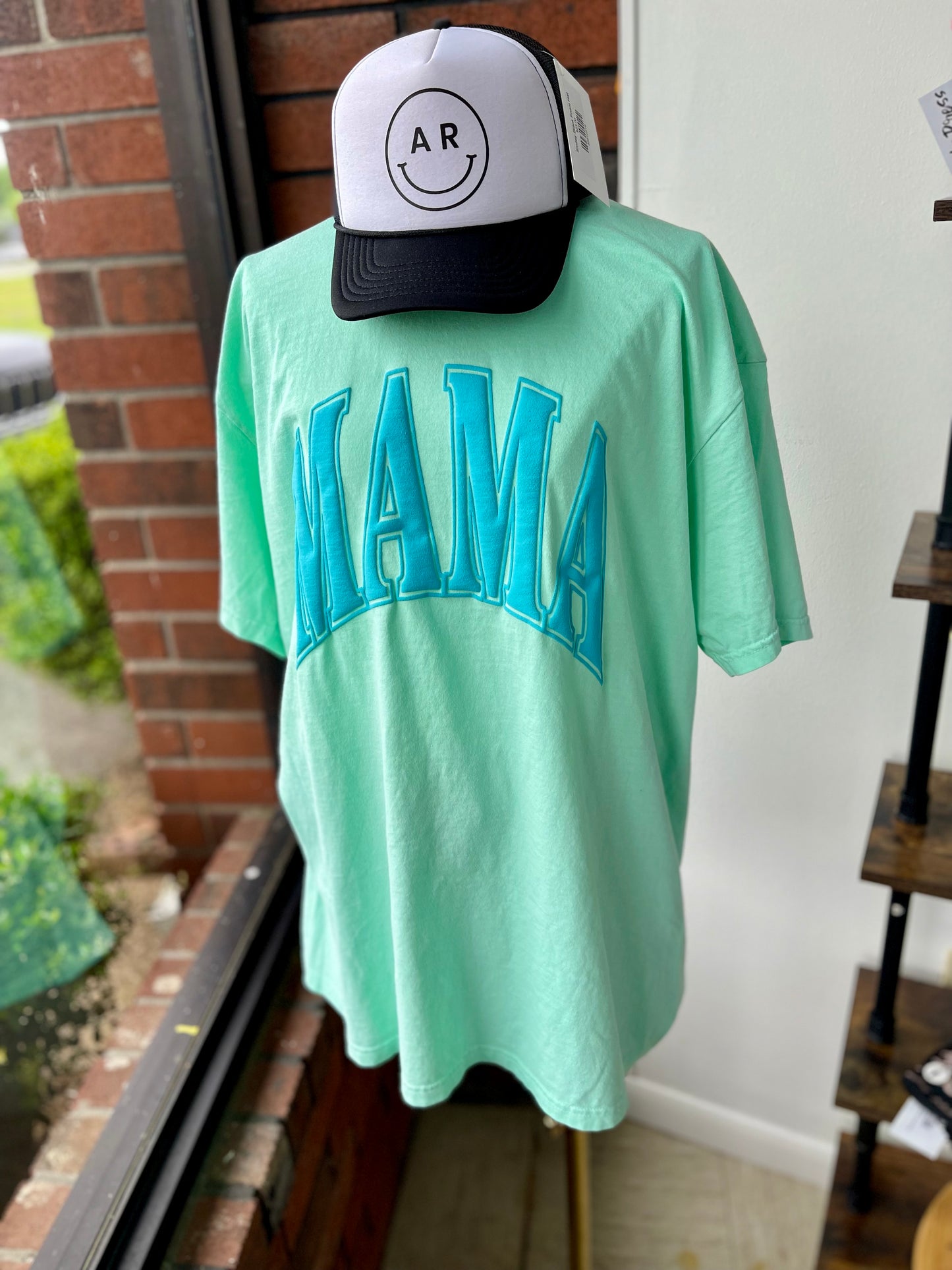 Mama Puff Tee-Aquamarine