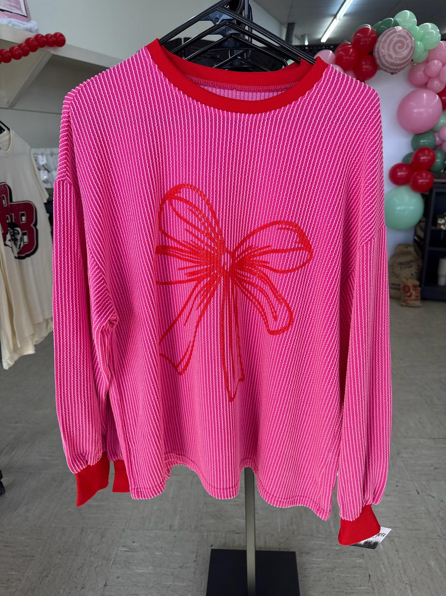 Corded Bow Sweatshirt