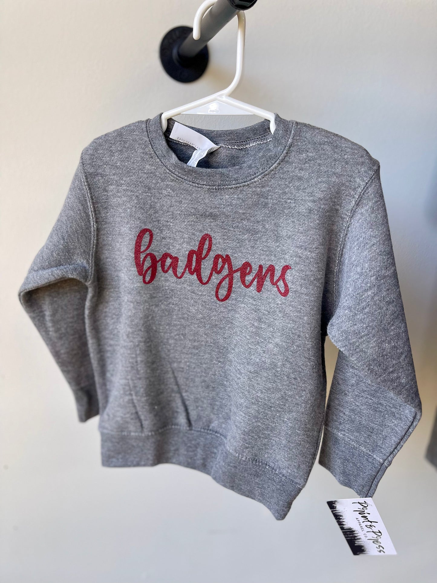 Script Badgers Sweatshirt-Toddler