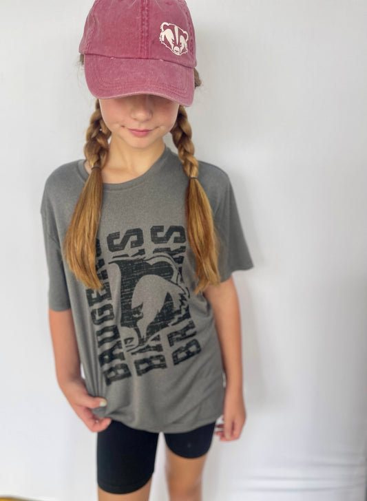 Youth Badger Block Tee-Moisture Wicking