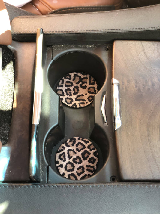 Leopard Neoprene Car Coasters