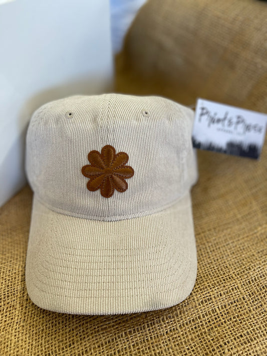 Cordoury patch hat-cream