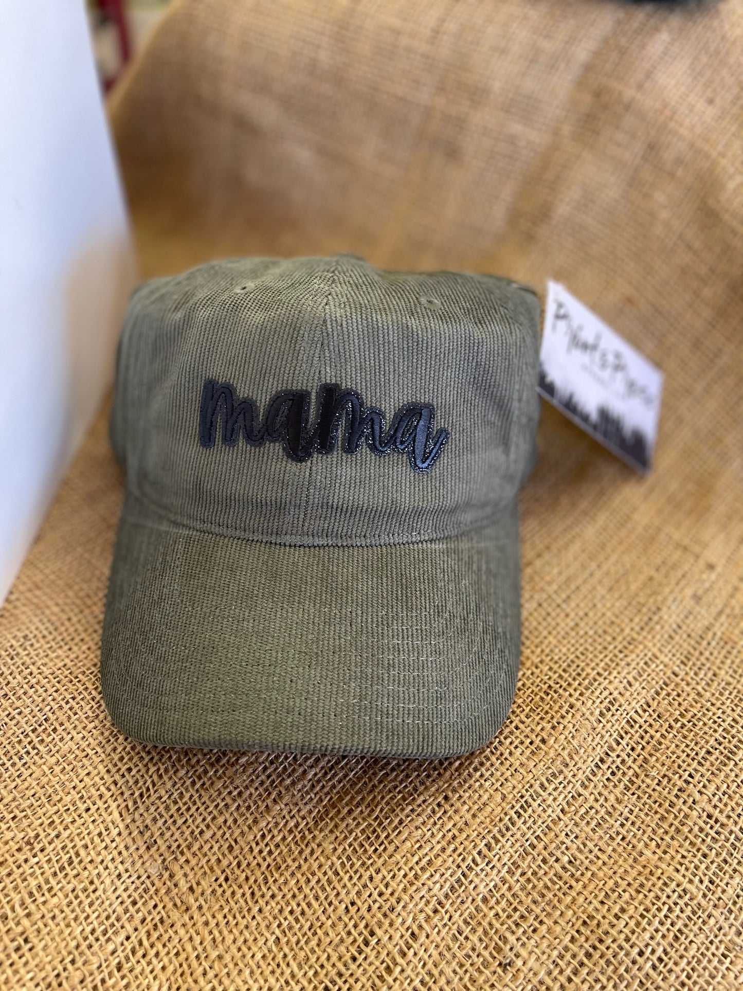 Cordoury patch hat-green