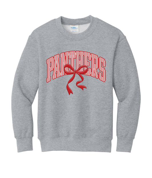 YOUTH Panthers Bow Sweatshirt-PREORDER