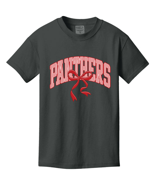 YOUTH Panthers Bow Tee-PREORDER