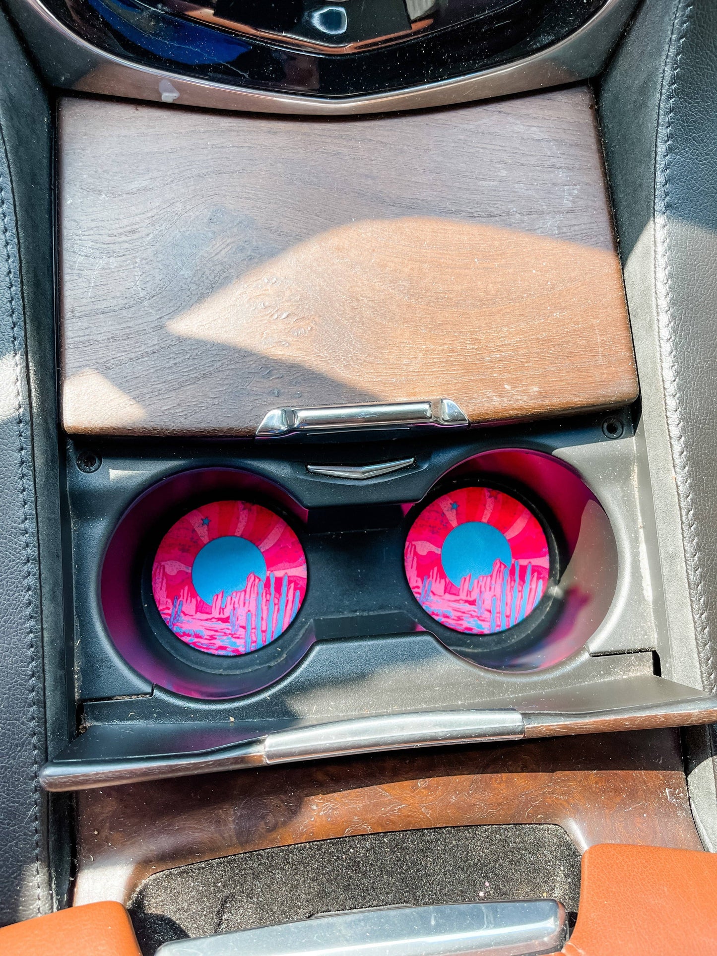 Groovy Cactus Neoprene Car Coasters