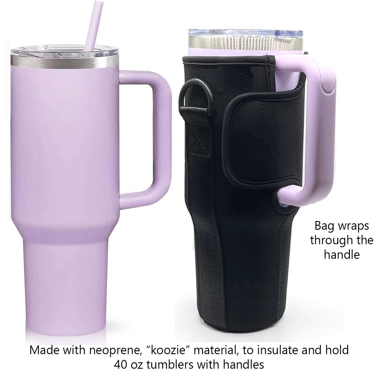 40 oz Tumbler "Handle" Bag - Lavender